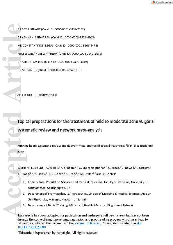 (PDF) Topical preparations for the treatment of mild‐to‐moderate acne ...