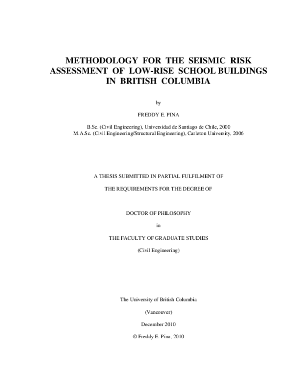 (PDF) Methodology for the Seismic Risk Assessment of Low-Rise School ...