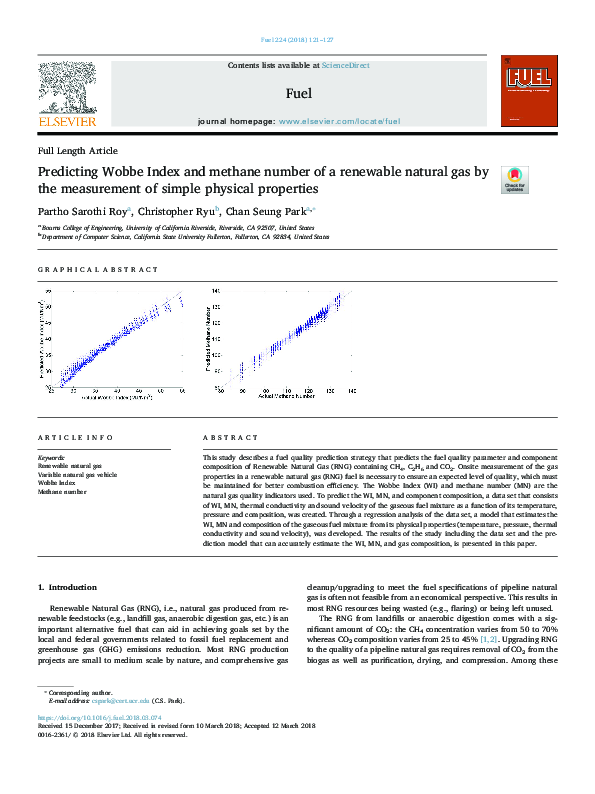 (PDF) Predicting Wobbe Index and methane number of a renewable natural ...
