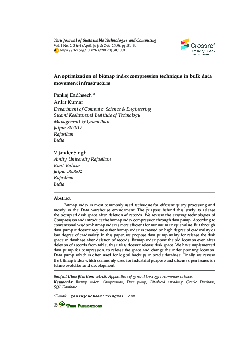 (PDF) An optimization of bitmap index compression technique in bulk ...