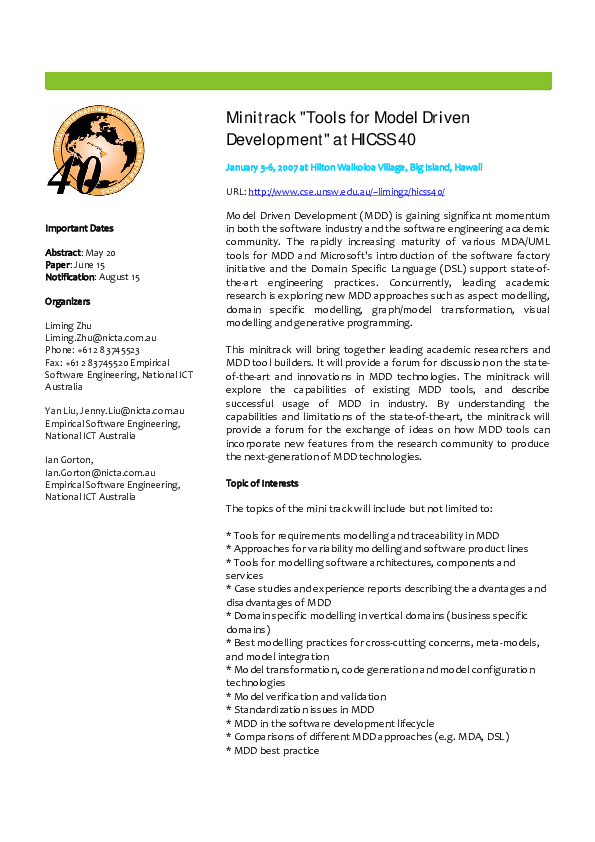 (PDF) Tools for Model Driven Development