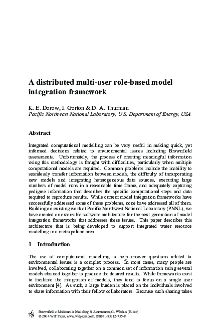 (PDF) A distributed multi-user role-based model integration framework
