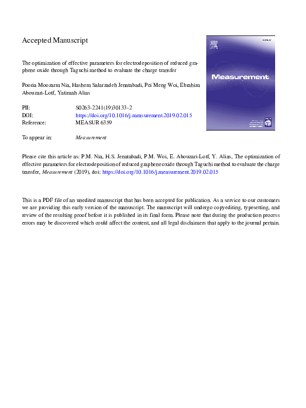 (PDF) The optimization of effective parameters for electrodeposition of ...