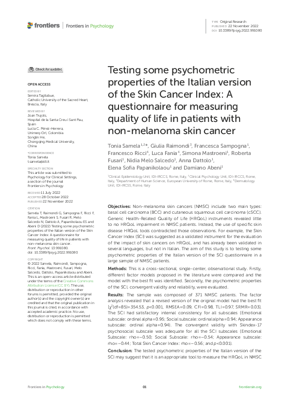 (PDF) Testing some psychometric properties of the Italian version of ...