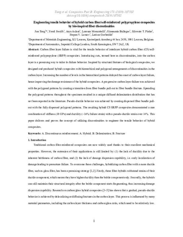 (PDF) Engineering tensile behavior of hybrid carbon fiber/self ...