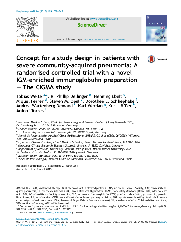 (PDF) Concept for a study design in patients with severe community ...