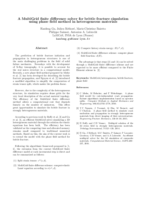 (PDF) MultiGrid finite difference solver for brittle fracture ...