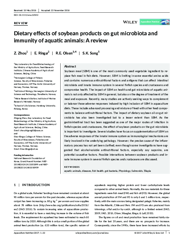 (PDF) Dietary effects of soybean products on gut microbiota and ...