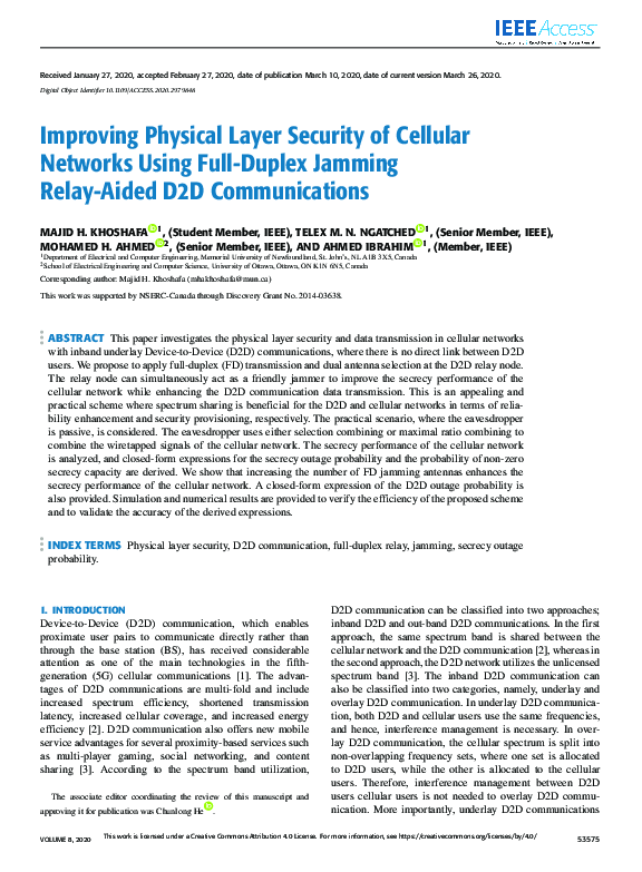 (PDF) Improving Physical Layer Security of Cellular Networks Using Full ...