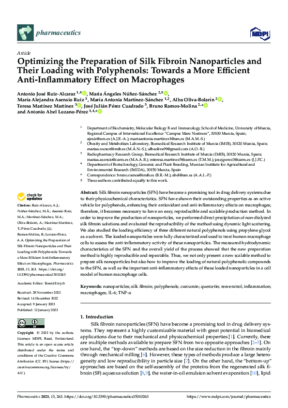 (PDF) Optimizing the Preparation of Silk Fibroin Nanoparticles and ...