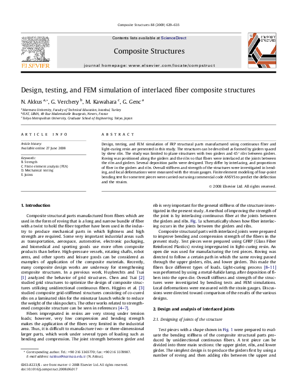 (PDF) Design, testing, and FEM simulation of interlaced fiber composite ...