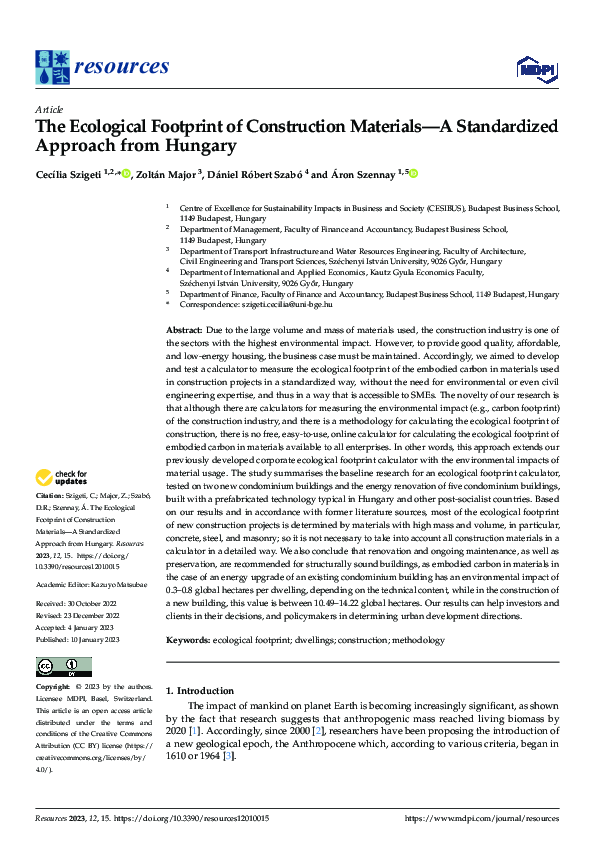 (PDF) Standardized Calculator for Embodied Carbon Footprint