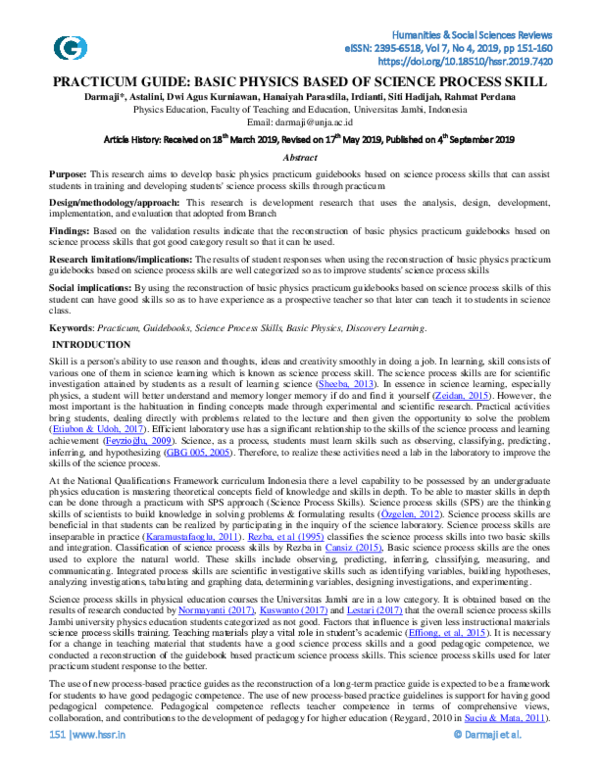 (PDF) Practicum Guide: Basic Physics Based of Science Process Skill