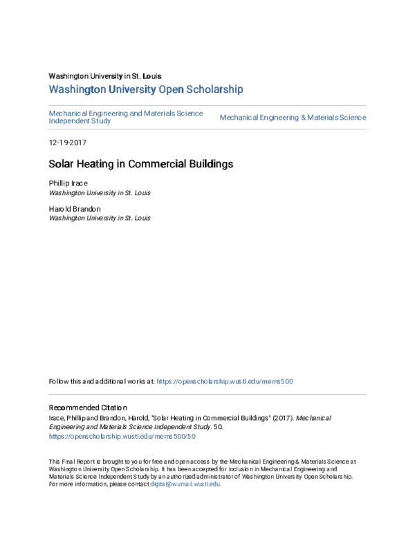 (PDF) Solar Heating in Commercial Buildings