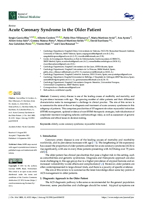 (PDF) Acute Coronary Syndrome in the Older Patient