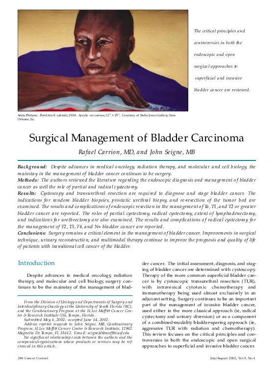 (PDF) Surgical Management of Bladder Carcinoma