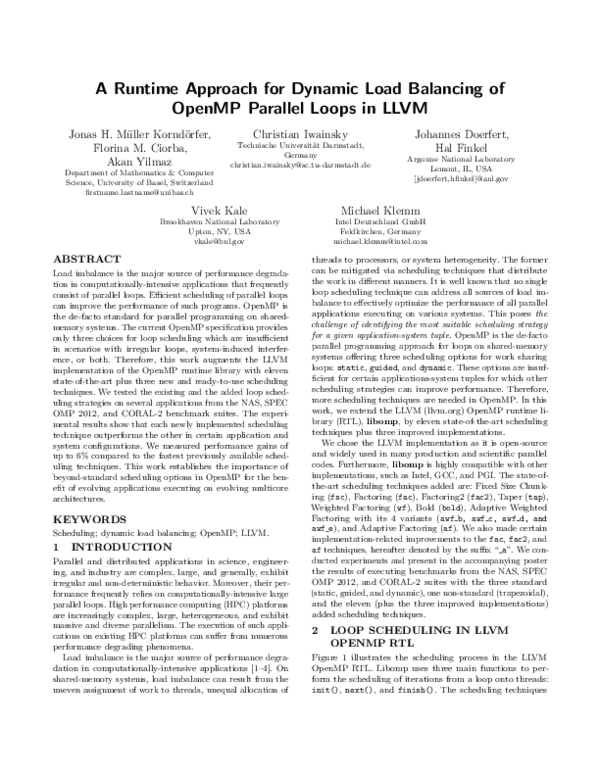 (PDF) A Runtime Approach for Dynamic Load Balancing of OpenMP Parallel ...