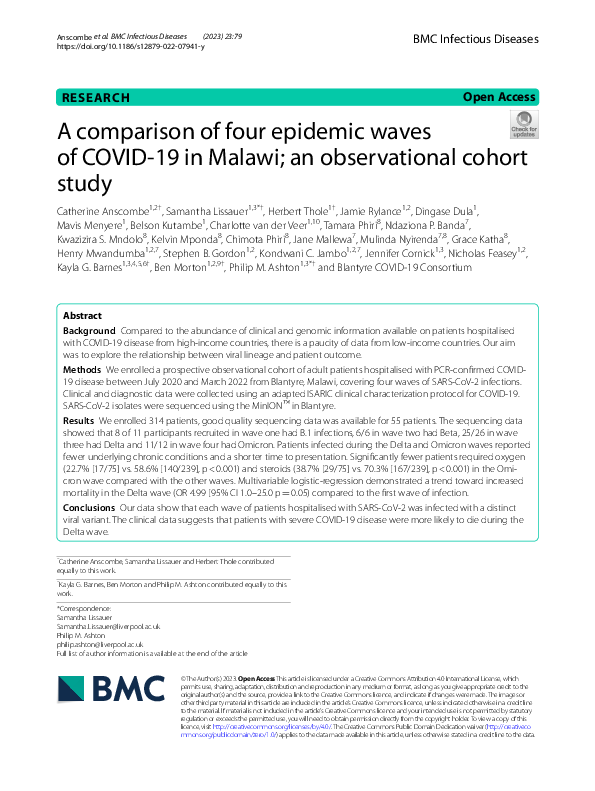 (PDF) A comparison of four epidemic waves of COVID-19 in Malawi; an ...