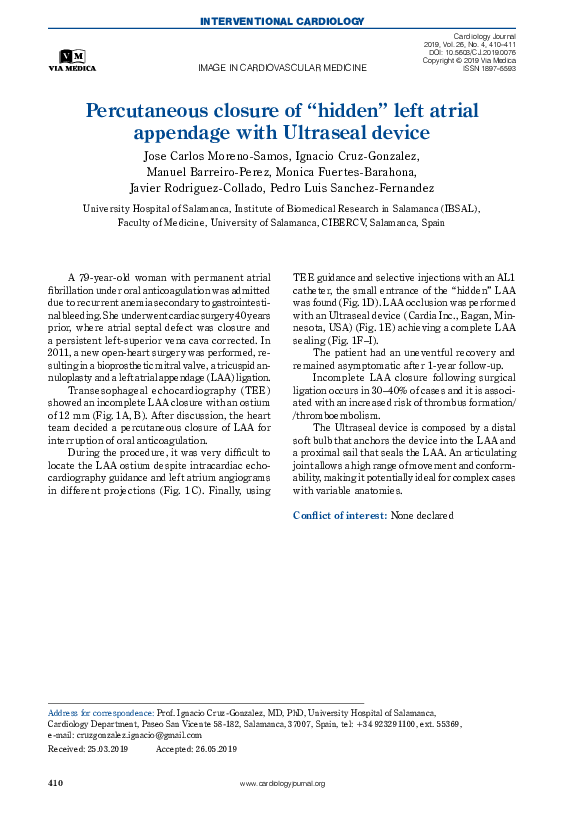 (PDF) Percutaneous closure of “hidden” left atrial appendage with ...