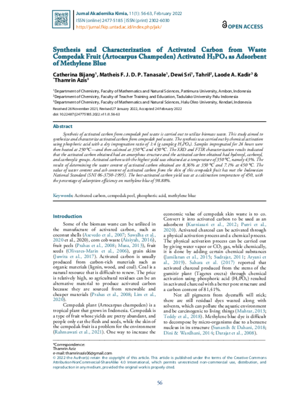 (PDF) Synthesis and Characterization of Activated Carbon from Waste ...