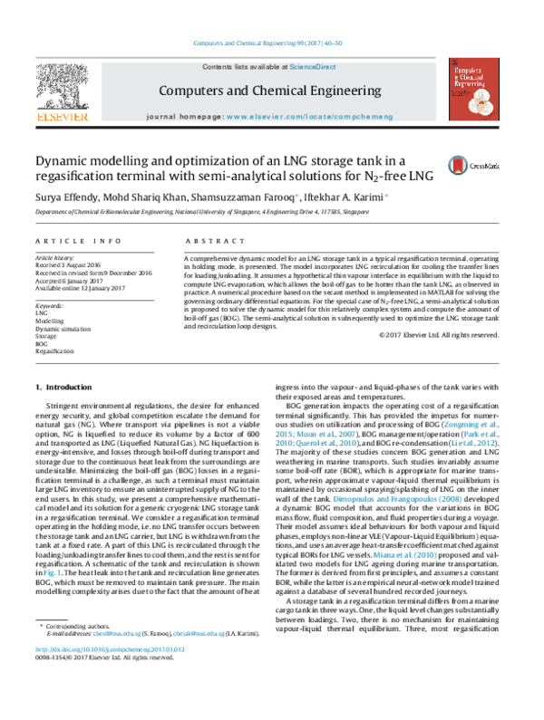 (PDF) Dynamic modelling and optimization of an LNG storage tank in a ...