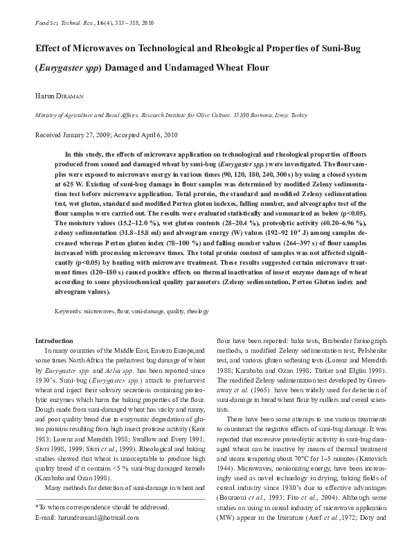 (PDF) Effect of Microwaves on Technological and Rheological Properties ...