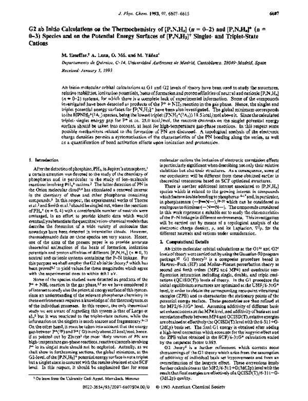 (PDF) G2 ab initio calculations on the thermochemistry of phosphorus ...