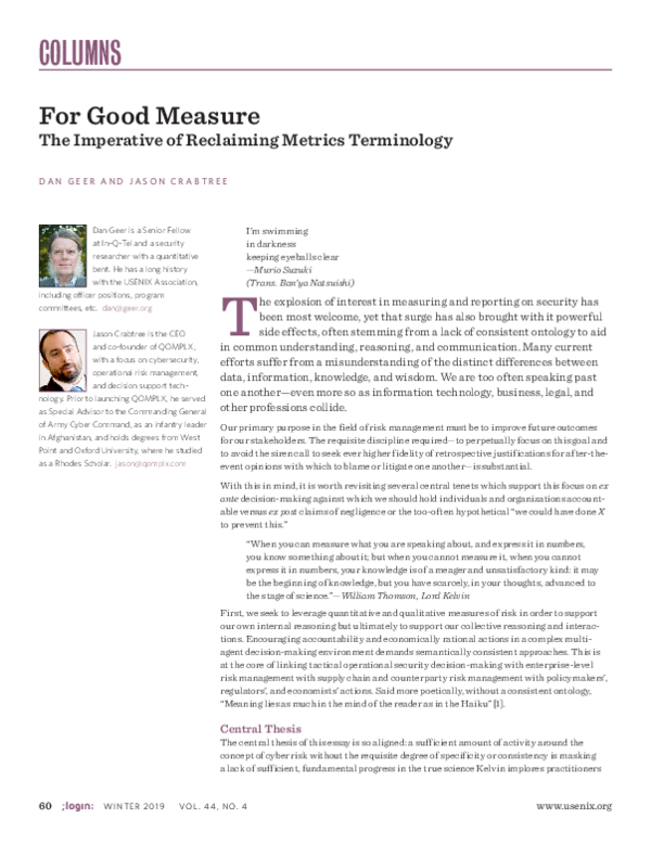 (PDF) For Good Measure: The Imperative of Reclaiming Metrics Terminology