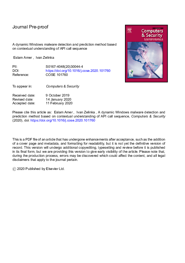 (PDF) A dynamic Windows malware detection and prediction method based ...