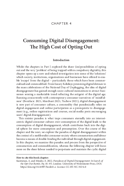 Picture of (PDF) Consuming Digital Disengagement: The High Cost of Opting Out ...