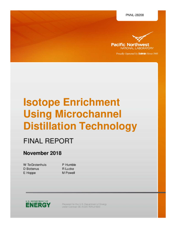 (PDF) Isotope Enrichment Using Microchannel Distillation Technology ...