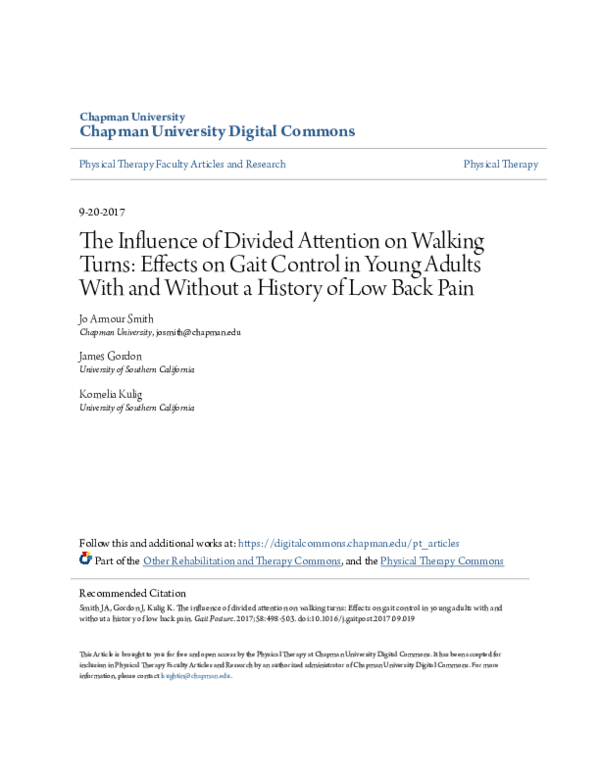 (PDF) The influence of divided attention on walking turns: Effects on ...
