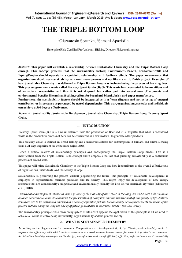 (PDF) The Triple Bottom Loop