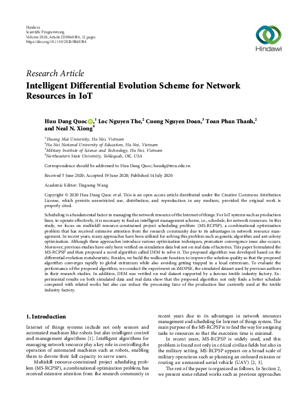 (PDF) Intelligent Differential Evolution Scheme for Network Resources ...