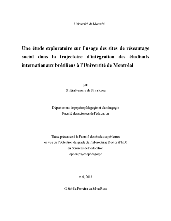 (PDF) Une étude exploratoire sur l’usage des sites de réseautage social ...