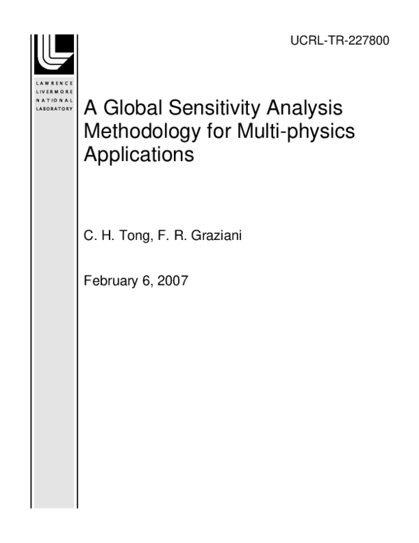 (PDF) A Global Sensitivity Analysis Methodology for Multi-physics ...