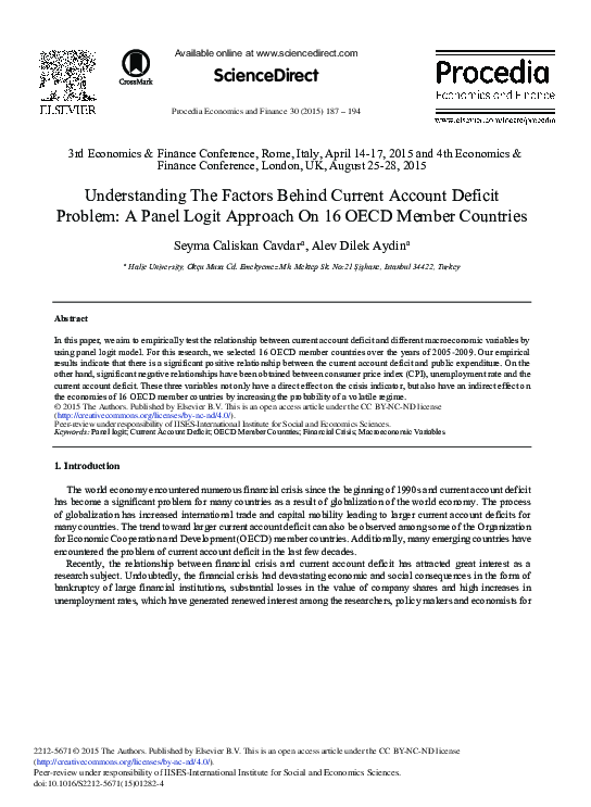 (PDF) Understanding the Factors Behind Current Account Deficit Problem ...