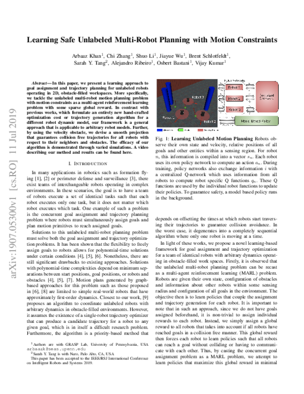 (PDF) Learning Safe Unlabeled Multi-Robot Planning with Motion Constraints