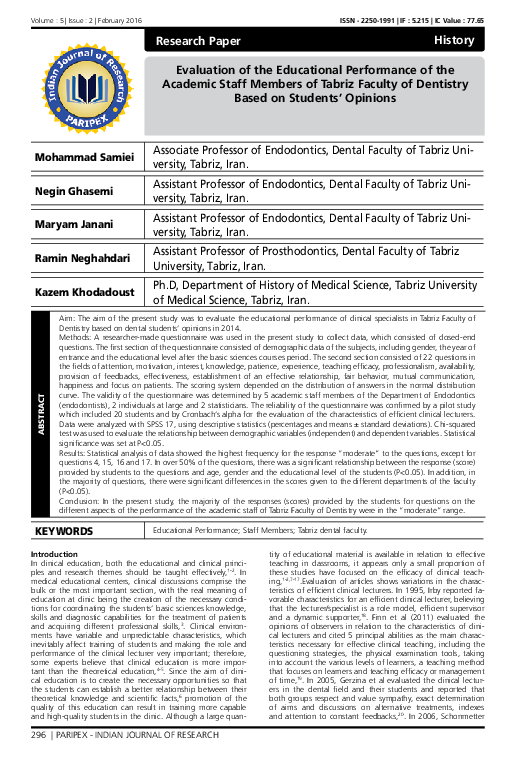 (PDF) Evaluation of the Educational Performance of the Academic Staff ...