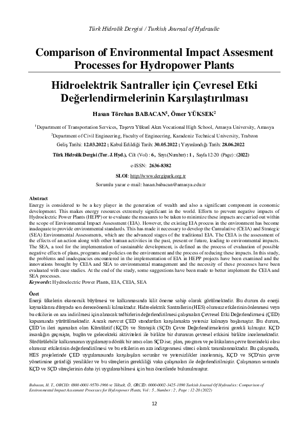 (PDF) Comparison of Environmental Impact Assesment Processes for ...