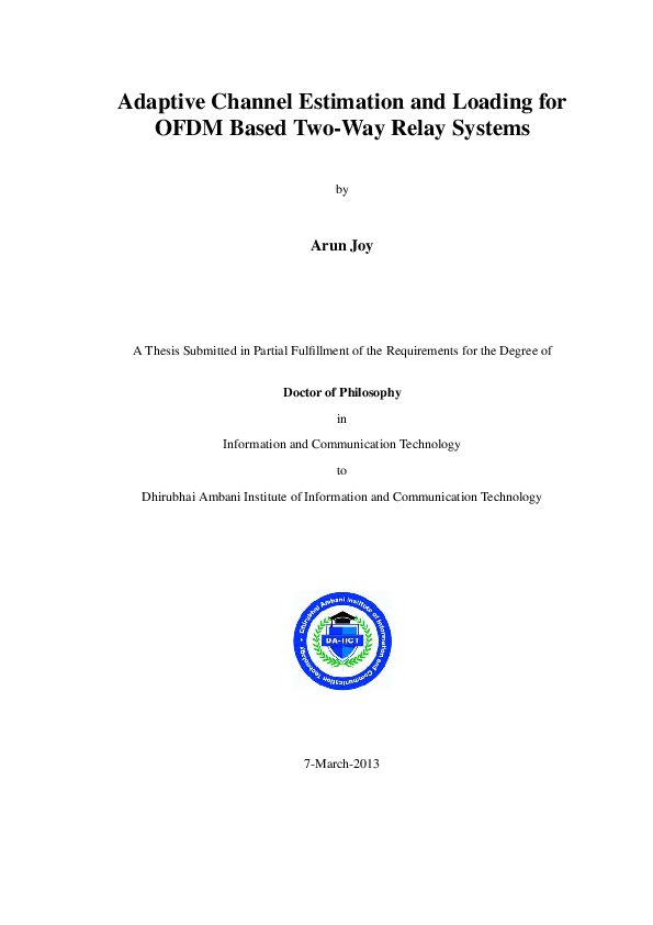 (PDF) Low Complexity 2D Adaptive Channel Estimation for OFDM Based Two ...