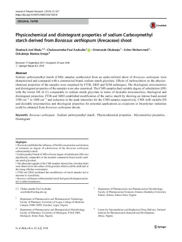 (PDF) Physicochemical and disintegrant properties of glutinous rice ...