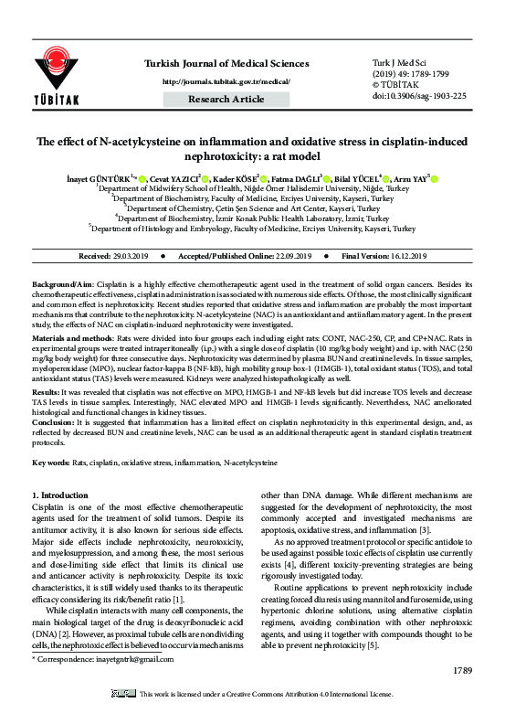(PDF) The effect of N-acetylcysteine on inflammation and oxidative ...