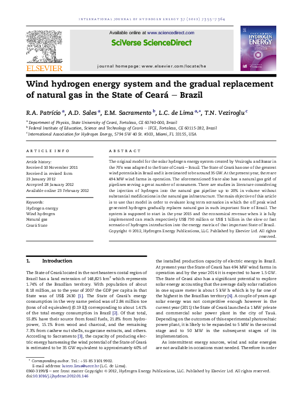 (PDF) Wind hydrogen energy system and the gradual replacement of ...