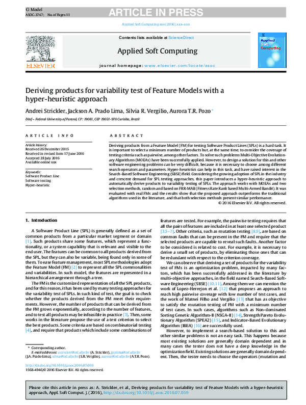 (PDF) Deriving products for variability test of Feature Models with a ...