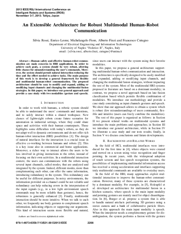(PDF) An extensible architecture for robust multimodal human-robot ...