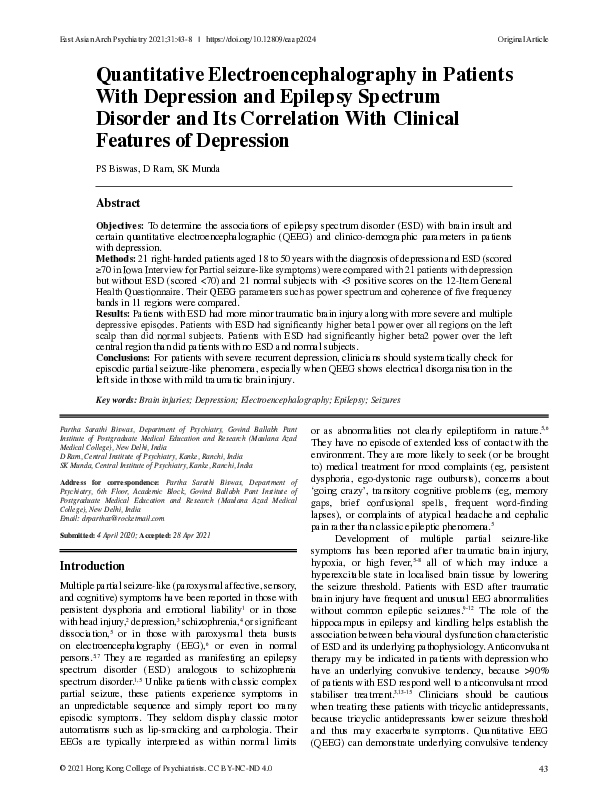 (PDF) Quantitative Electroencephalography in Patients With Depression ...