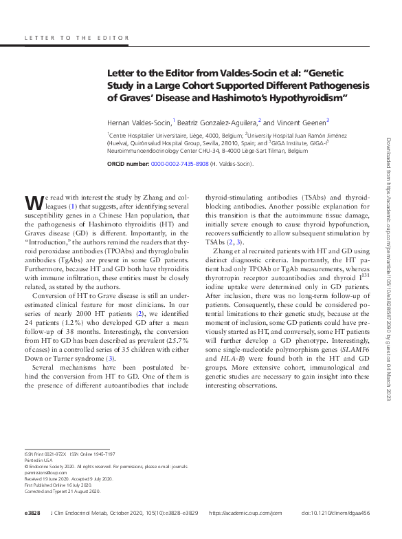 (PDF) Letter to the Editor from Valdes-Socin et al: “Genetic Study in a ...