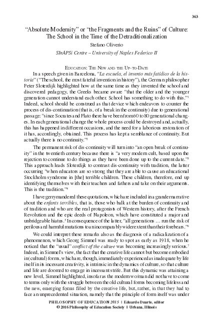 (PDF) “Absolute Modernity” or “the Fragments and the Ruins” of Culture ...