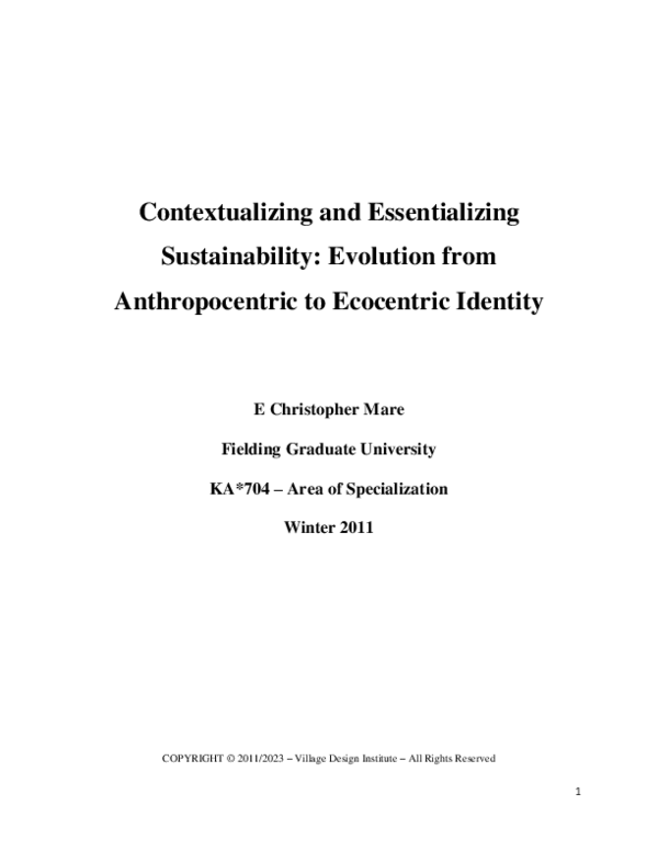 (PDF) Contextualizing and Essentializing Sustainability: Evolution from ...